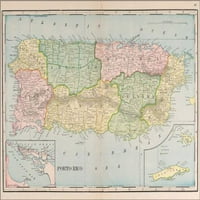 Poster; Portoriko 1901: Mapa