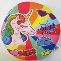 Djevojke Soba Décor Colorful & Fun Rainbow Unicorn Plish jastuk - višebojna