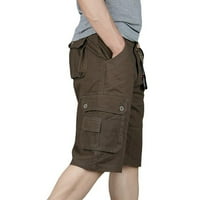 Hanas muške hlače Muške modne labave ležerne kratke hlače Multi džep Solid Boja teretna hlače Kava 36