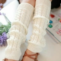 Žene Solidne boje zimske tople kabele pletene noge toplije pletene kukičane čarape