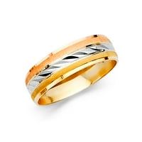 Jewels 14k Gold okrugli kubični cirkonijski žuti bijeli i ruži tri boje prstena od rublje od godišnjice
