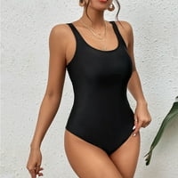 Finelylove kupaći kostimi za žene čipke sportske grudske kratke hlače crne s