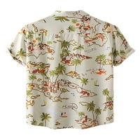 Cindysus Muška labava Fit Rever izrez majica od gljiva tiskana majica kratkih rukava ljetna dnevna habanja