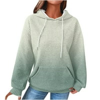 Ženska predimenzionirana dukserica s kapuljačom dugih rukava gradijent boja pulover kapuljač na kapuljaču