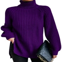 Beiwei žene džemper pletene turtleneck džemper dugih rukava vrhovi Chunky pletene labave casual pulover