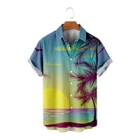 Muška havajska majica kratki rukavi casual modni ispisani gumb prema dolje ljetne košulje od tropske