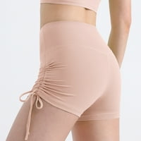 Seksi plijen joga kratke hlače za žene Podesive bočne veze Trke za trčanje Fitness Workout Brzo suši