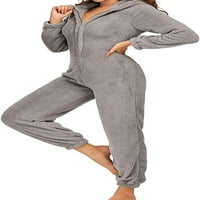 DanceeMangoos Ženska mekana runa Onesie jednodijelna pidžama topla kućna odjeća za spavanje