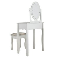 Gardenry Vanity stol i set stola, stolić za preseljenje šminke sa okretnim ogledalom od 360 ° i velikom