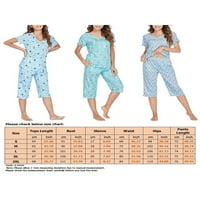 Glookwis Woungewear cvjetna noćna odjeća Ležerne prilike za spavanje i kapri hlače pidžama