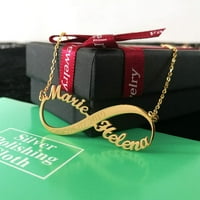 Joelle Jewelry Design Gold Infinity Name Ogrlica 18K pozlaćena srebrna Classic Infinity ogrlica sa dva
