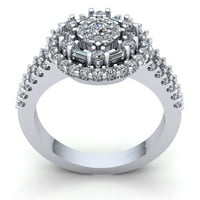 Real 1.5carat Round Cut Diamond Dame Bridal Halo Godišnjički angažman prsten od punog 14k ruža, bijelo