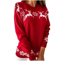 Školski džemperi za djevojčice Kućni odmor Modni ispisani labavi mekani ženski džemperi crvene veličine m