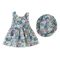 Pimfylm Toddler Spring Haljine Toddler Vintage cvjetne djevojke haljina za bebe bez rukava bez rukava