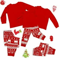 Crvena majka dječja odjeća Xmas podudaranje porodičnih odijela božićna pidžama set noćna odjeća za spavanje