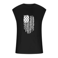Amidoa muške dnevne košulje casual USA u SAD-u zastava zastava pulover okrugli vrat Sportski tenkovi