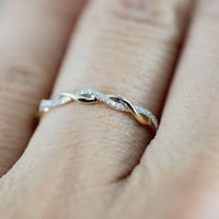 Jikolililili Twisted Oblik dijamantski angažovački prsten koji se slažu podudaranje obljetnice za obljetnice