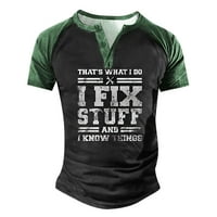 Hanas muške majice T-majice Grafički tekst Crni vojni zeleni bazen Tamno siva 3D štamparija ulična ležerna