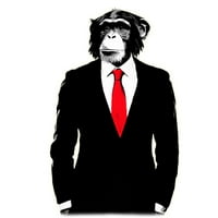 Primljeni majmunski muški bijeli grafički grafički tee - dizajn ljudi M
