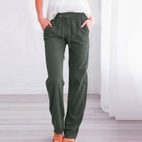Ženske hlače na odobrenju modne casual pune boje elastične labave hlače ravno široke noge hlače na otvorenom