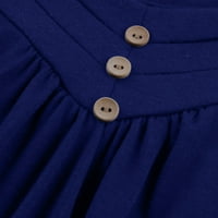 Haljine bez rukava mini kratki cvjetni V-izrez A-line Blue 3xl