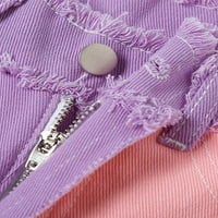 Diconna ženske blok boje traperice srednji stručni džepovi patchwork ravno hlače Ležerne prilike dna