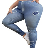 Avamo Plus Size Mightgings za žene Visoki struk lažne jean pantalone imitacija traper pantalona Skinny