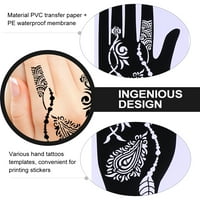 Listovi šuplji tetovaže šablone žene u obliku ruku umjetno slikanje kreativni predložak