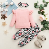 Toddler Baby Girls Odjeća za djecu Djevojke odijelo Dugih rukava Top cvjetnih hlača Podesite trake za