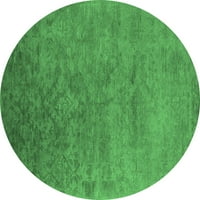 Ahgly Company Zatvorena okrugla Perzijska smaragdna zelena boemska prostirke, 7 'Round