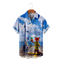 Zootopia Theme majica Casual prednja rever košulja za odrasle i dijete sa džepom prsa