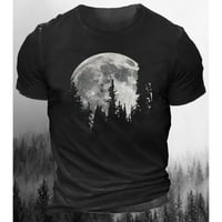 Jhpkjvintage muške majice Moon Forest uzorak Štampanje labavih velikih majica Klasična muška odjeća