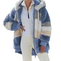 Nova jesenska i zimska labava plišana višekološka jakna za kapuljaču za žene XL Khaki
