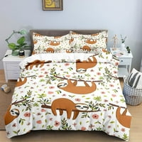 Kawaii Cartoon Frog Print Komfort komplet za krevet veličine kreveta ribnjak print tisak životinjskih