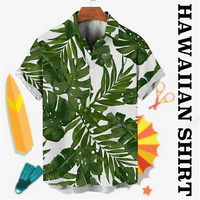 Havajska muška majica kokosova košutna košulja za muškarce Ljeto kratki rukav rever izrez muške odjeće