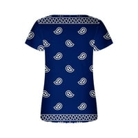 Kvadratne majice za žene Grafički casual kratkih rukava kvadratni vrat V izrez Loop Fit T Majica Bluza