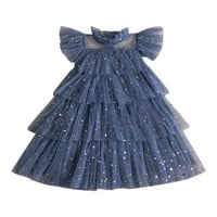 Ljetne haljine za djevojčice za dijete Flyne Star Moon Paillette Princess Dance Party Ruffles Odjeća