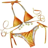 Fnochy Tankini vrhovi za žene plus veličine V izrez modni gradijent Soild bikini set kupaći kostim dva