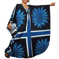 Haite Dame Ženske kaftne haljine Cvjetna plaža Pokrijte labave fit duge kupaće kostime UPS vode Kimono