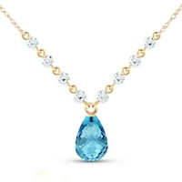 Galaxy Gold 14K 20 Žuta zlatna ogrlica s dijamantima i plavom topazu