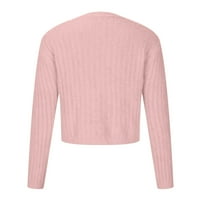 Woemns džemper s dugim rukavima Cauel modna posada vrata pletena pulover vrhovi labavi fit mekani ugodan