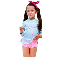 Tejiojio Girls i Toddlers'Soft Pamuk za čišćenje dječjeg djevojaka Split kupaći kostim Sladoled Print