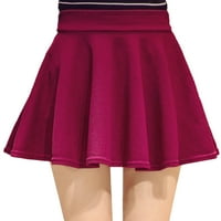 Glonme Dame Skort Solid Boja kratka suknja Ruffle Mini suknje Plaža Boho Skorts Loose High Sheik Wine