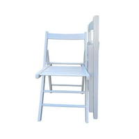 Slična stolica sa čvrstom drvetom, bijela, set od 2, udoban i izdržljiv za događaje, blagovaonicu, balkon,