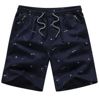 Qiaocaity ljeto kratke hlače za muškarce džepne casual tisak elastični otoci za slobodno vrijeme, kratka