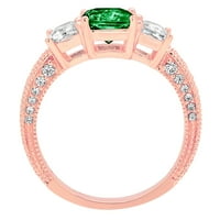 3.61ct smaragdni rez zeleni simulirani smaragd 14k ruža zlatna godišnjica angažmana kamena prstena veličine
