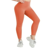 Voguele dame gamaše visoke struke Sport pantalone Solidne boje Yoga Hlače teretana Work Work na narančastim
