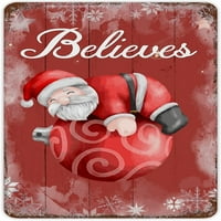 Božić veruje Santa Claus Metal potpisao sanke za pahulje za limene retro božićnog dekora gvožđa zimska