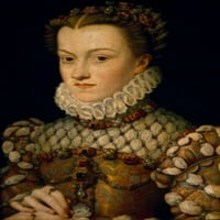 Portret Elisabeth iz Austrije Francois Clouet, ulje na platnu ,, Francuska, Pariz, Musee du Louvre Poster