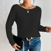 Cuhas ženske modne džempere za žene plus veličine O-izrez dugih rukava labav ogromni preveliki čvorovi